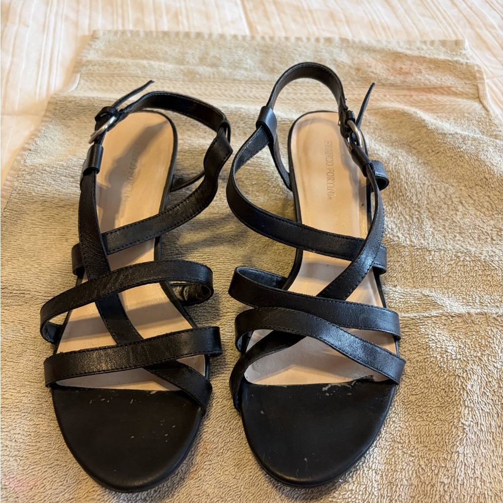 Franco Fortini Black Strappy Sandals